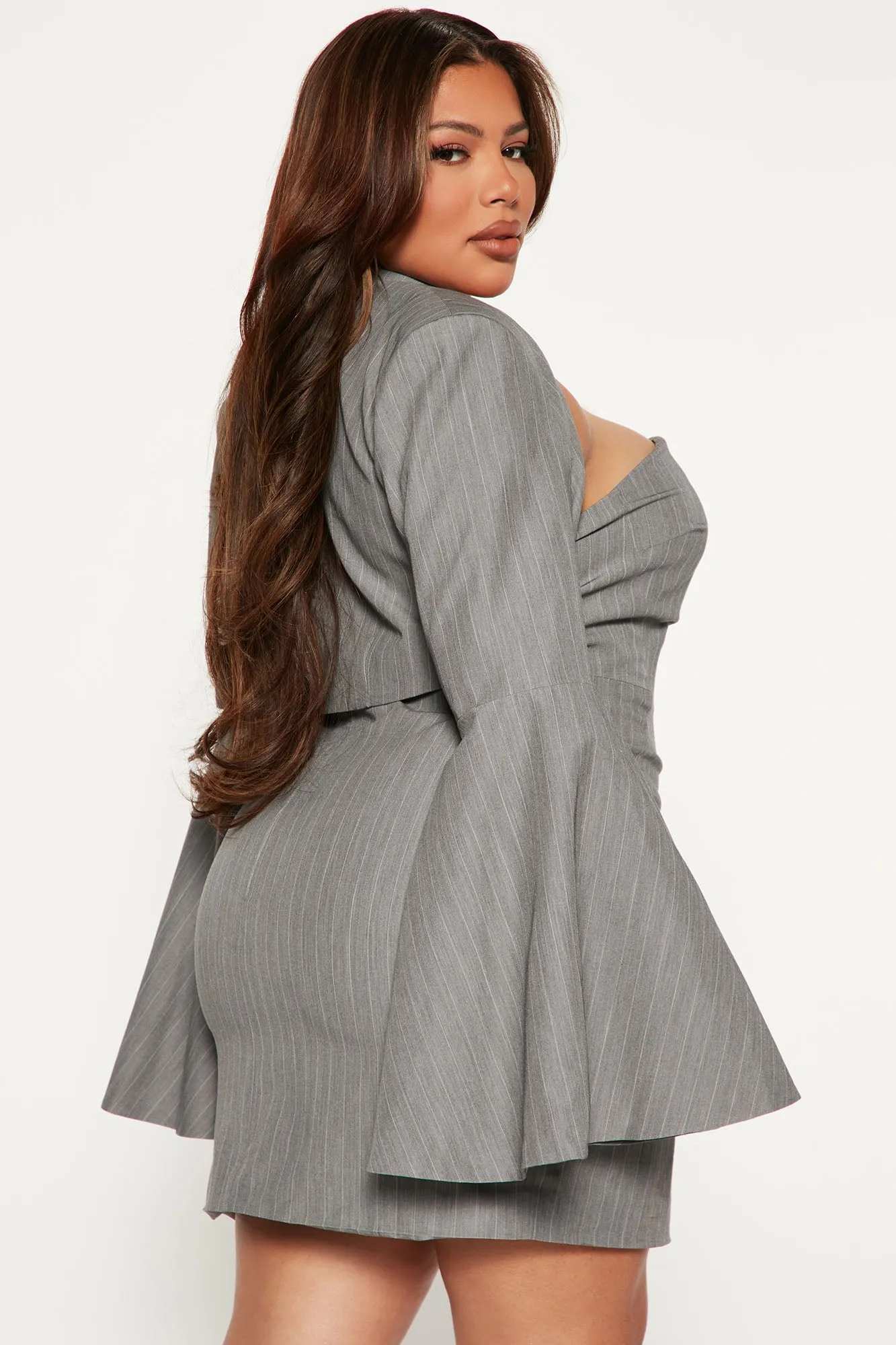 Accomplished Mini Dress Set - Grey/combo