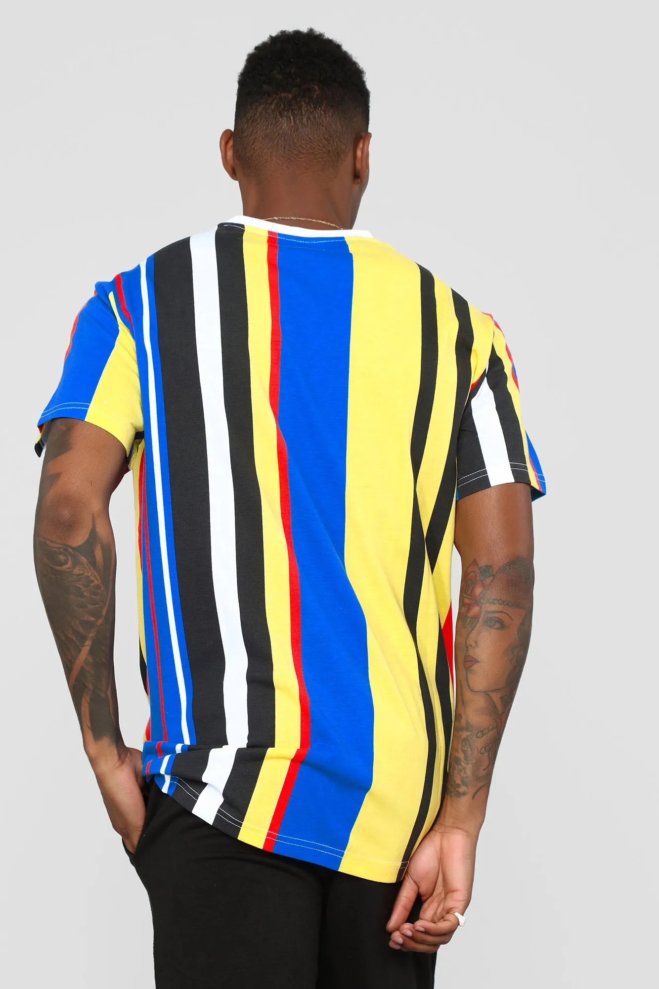 All Stripes On Me Short Sleeve Tee - Black/Yellow