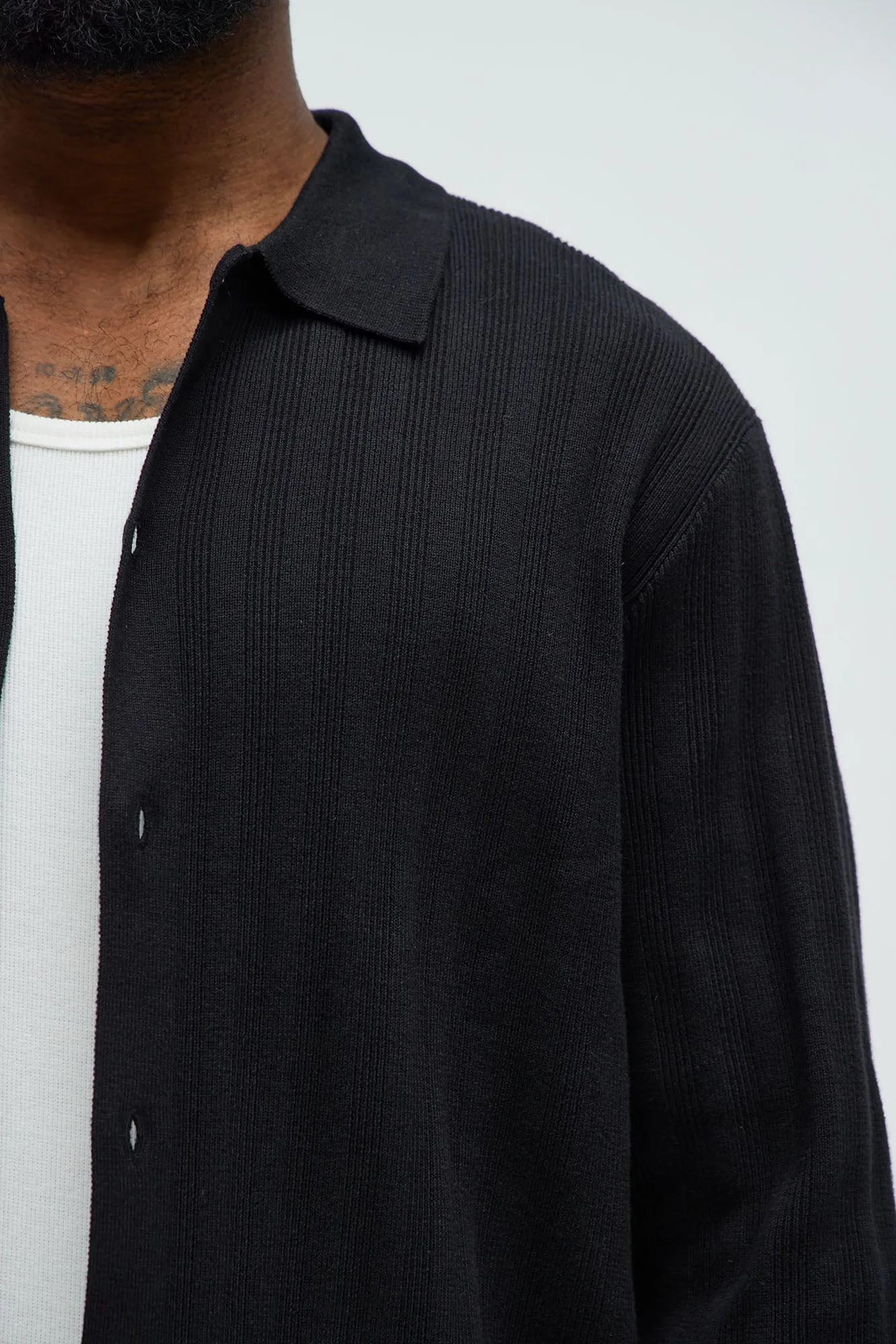 Always Knew Polo Cardigan - Black