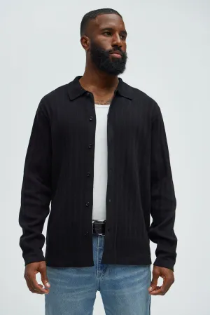 Always Knew Polo Cardigan - Black