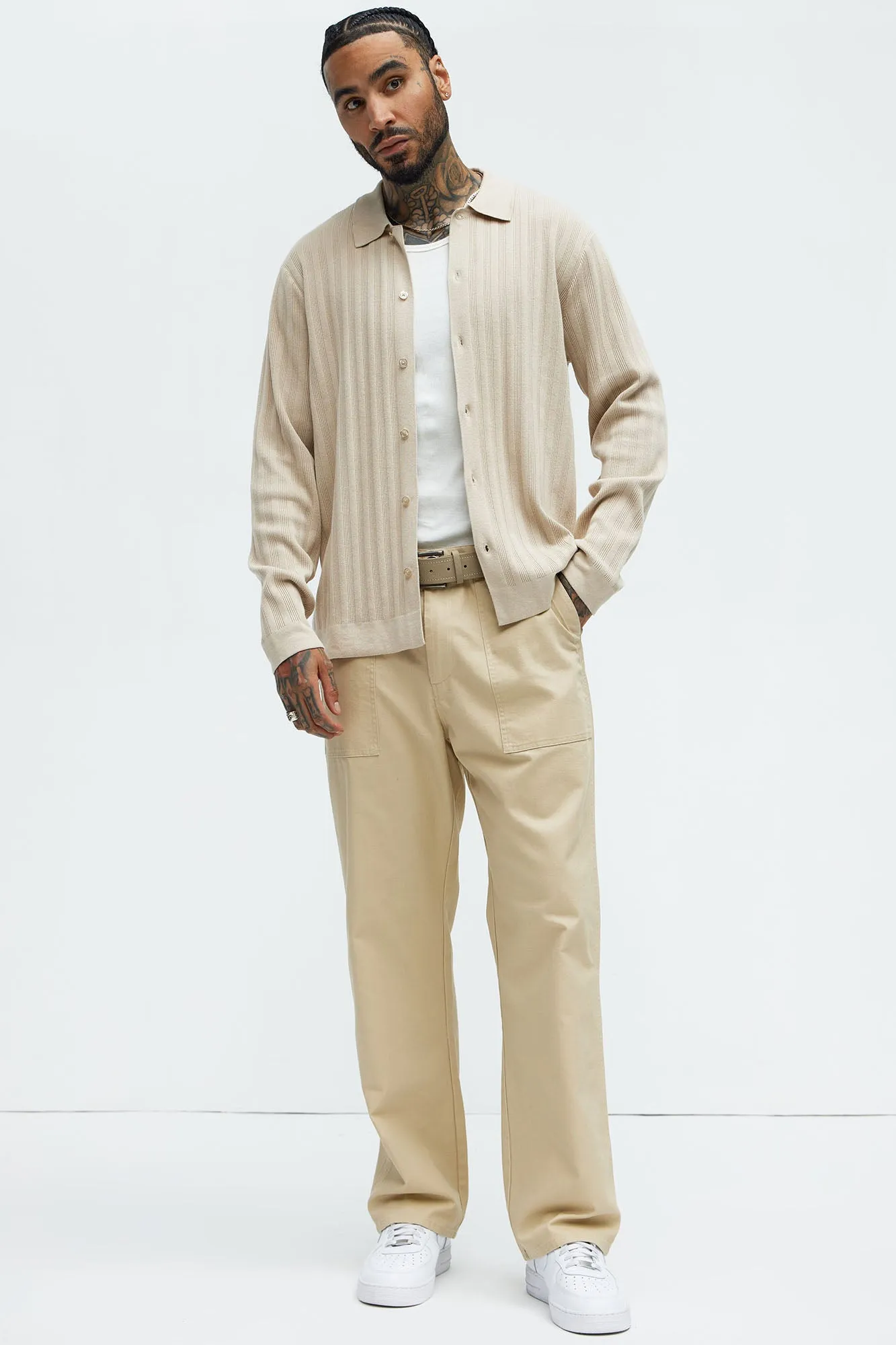 Always Knew Polo Cardigan - Tan