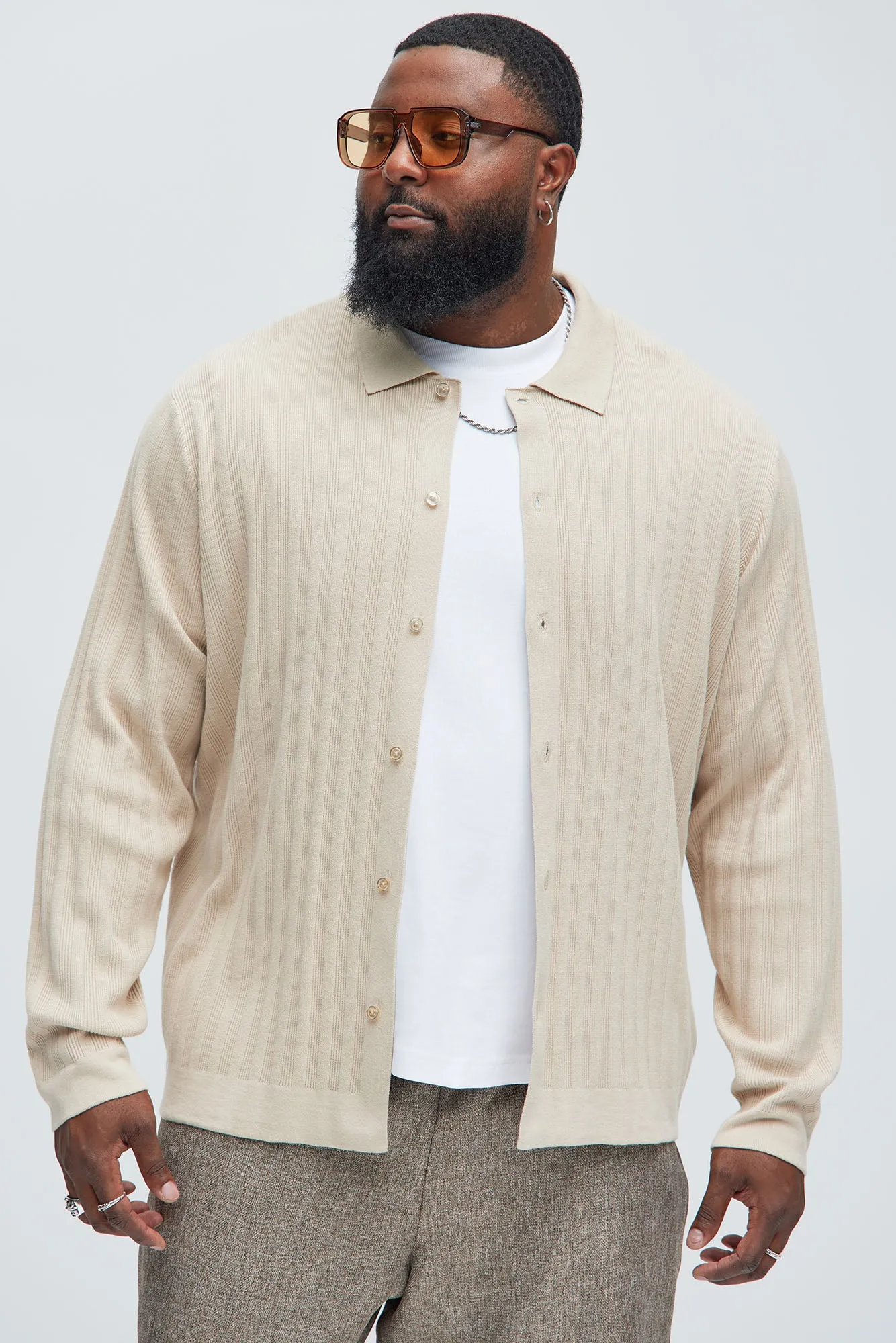 Always Knew Polo Cardigan - Tan