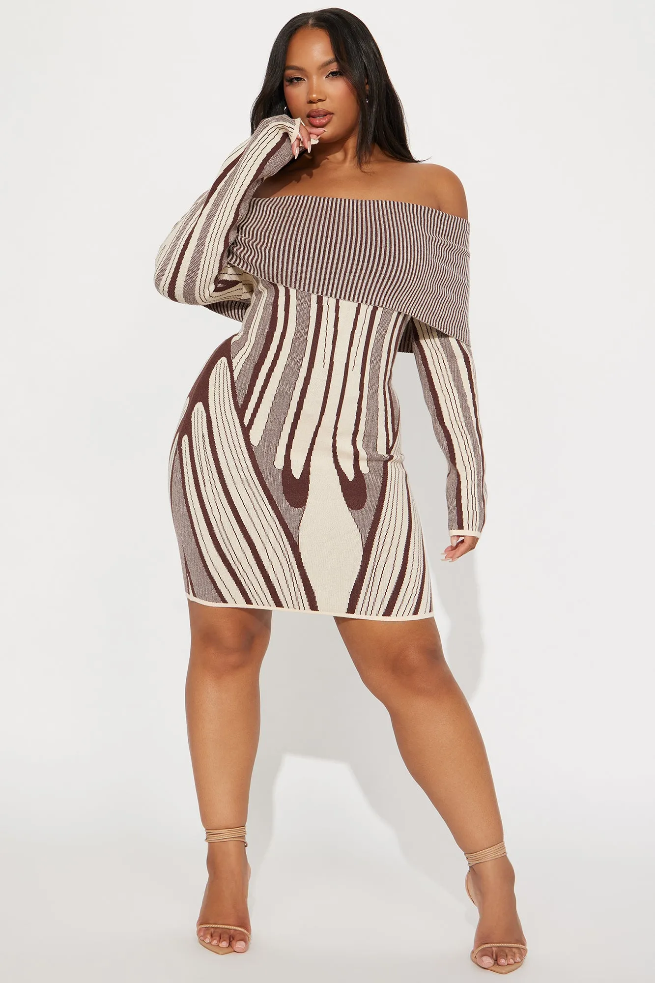 Alyssa Sweater Mini Dress - Cream/combo