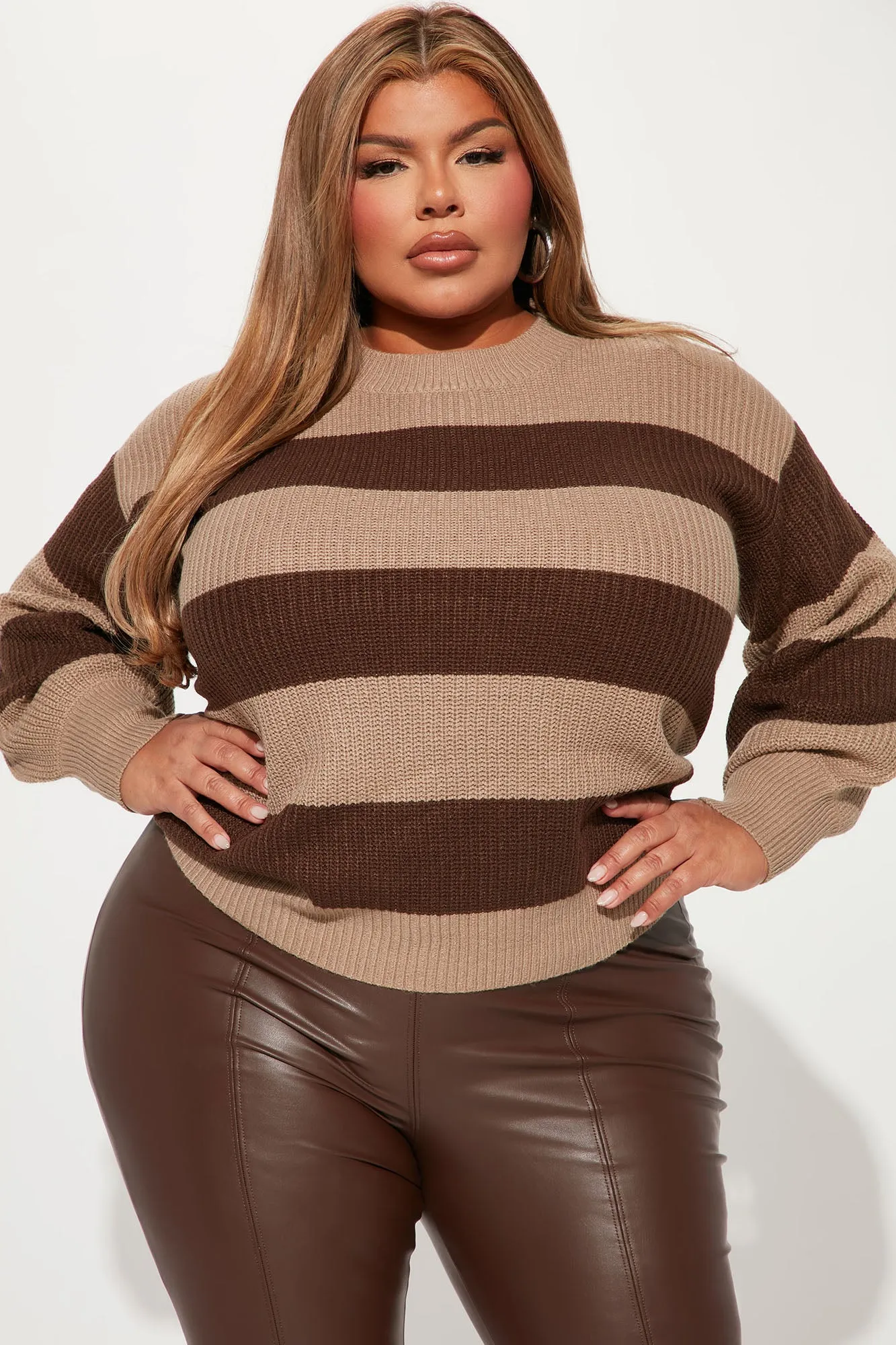 Autumn Dreams Striped Sweater - Chocolate/combo