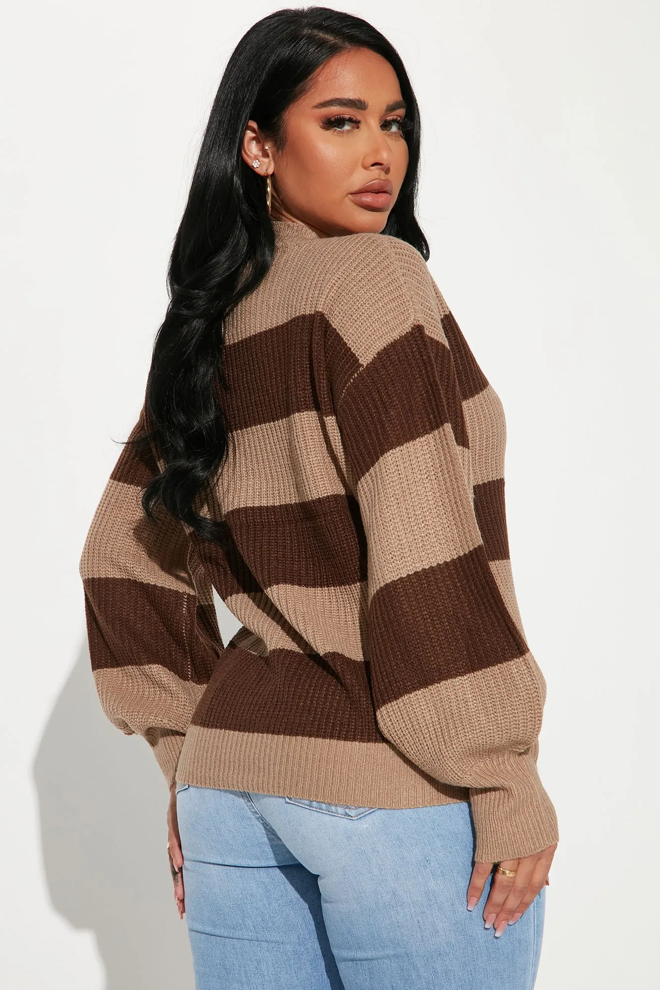 Autumn Dreams Striped Sweater - Chocolate/combo