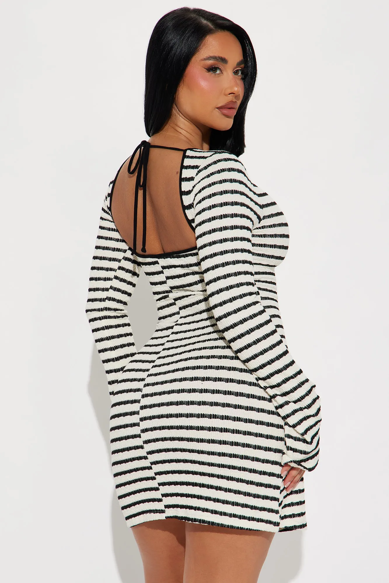 Bailey Striped Mini Dress - Black/White