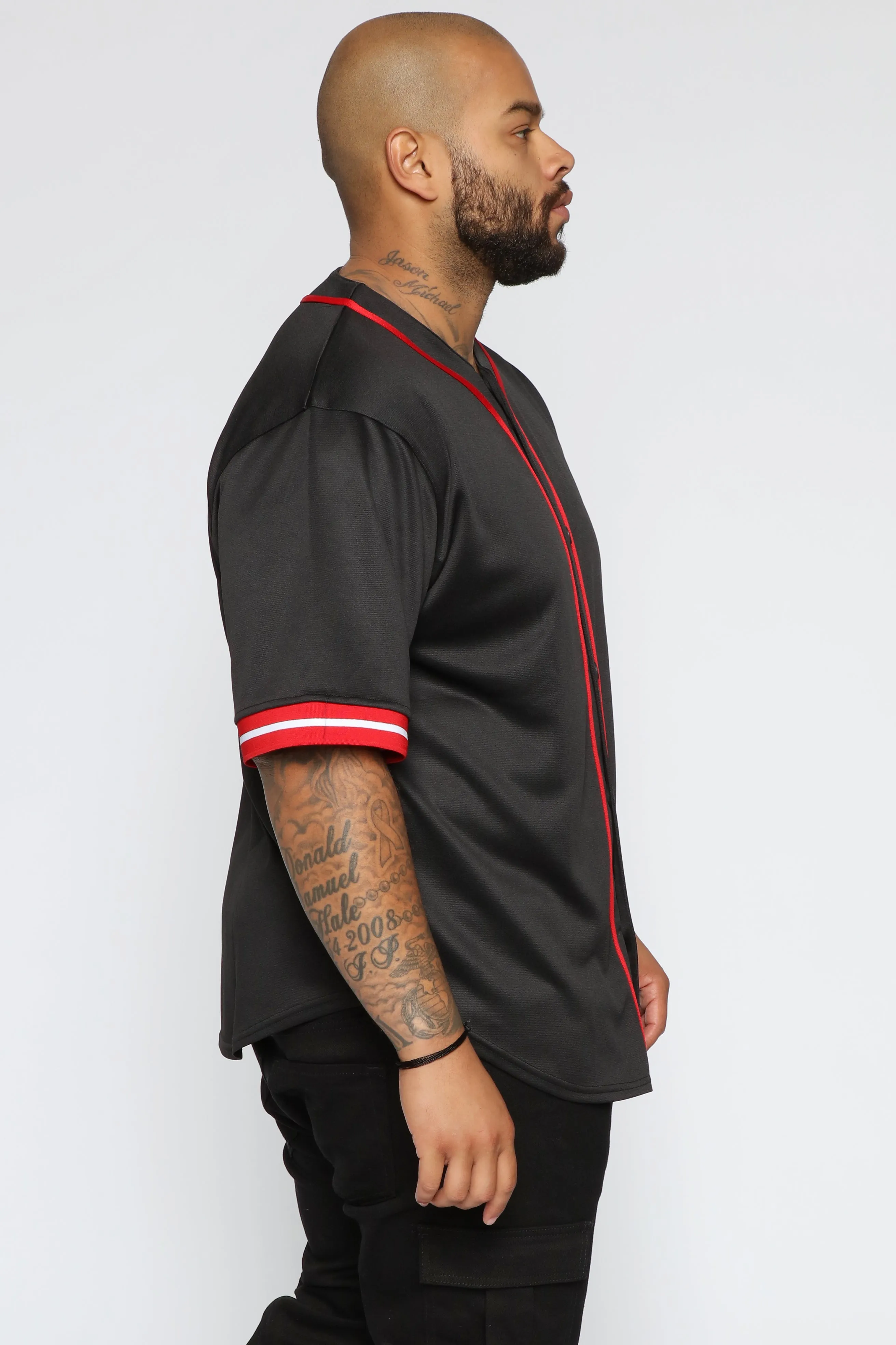 Ball Out Short Sleeve Woven Top - Black/combo