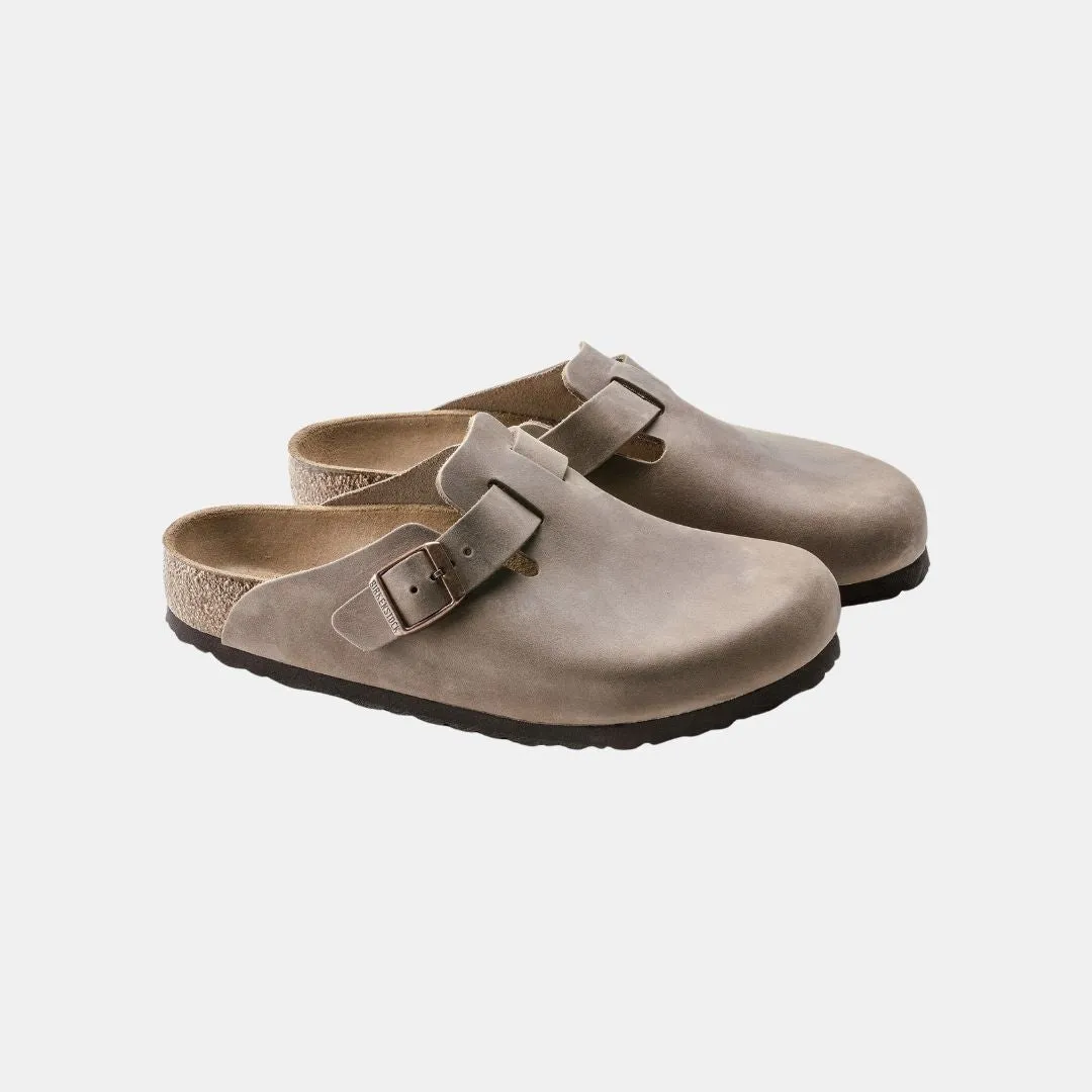 Birkenstock Boston Natural Leather Oiled Regular Fit Men's Tabacco Brown