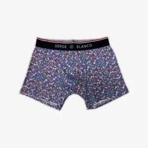 Boxer imprimé fleuris indigo blue