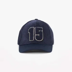 Casquette baseball unie velours bleu foncé