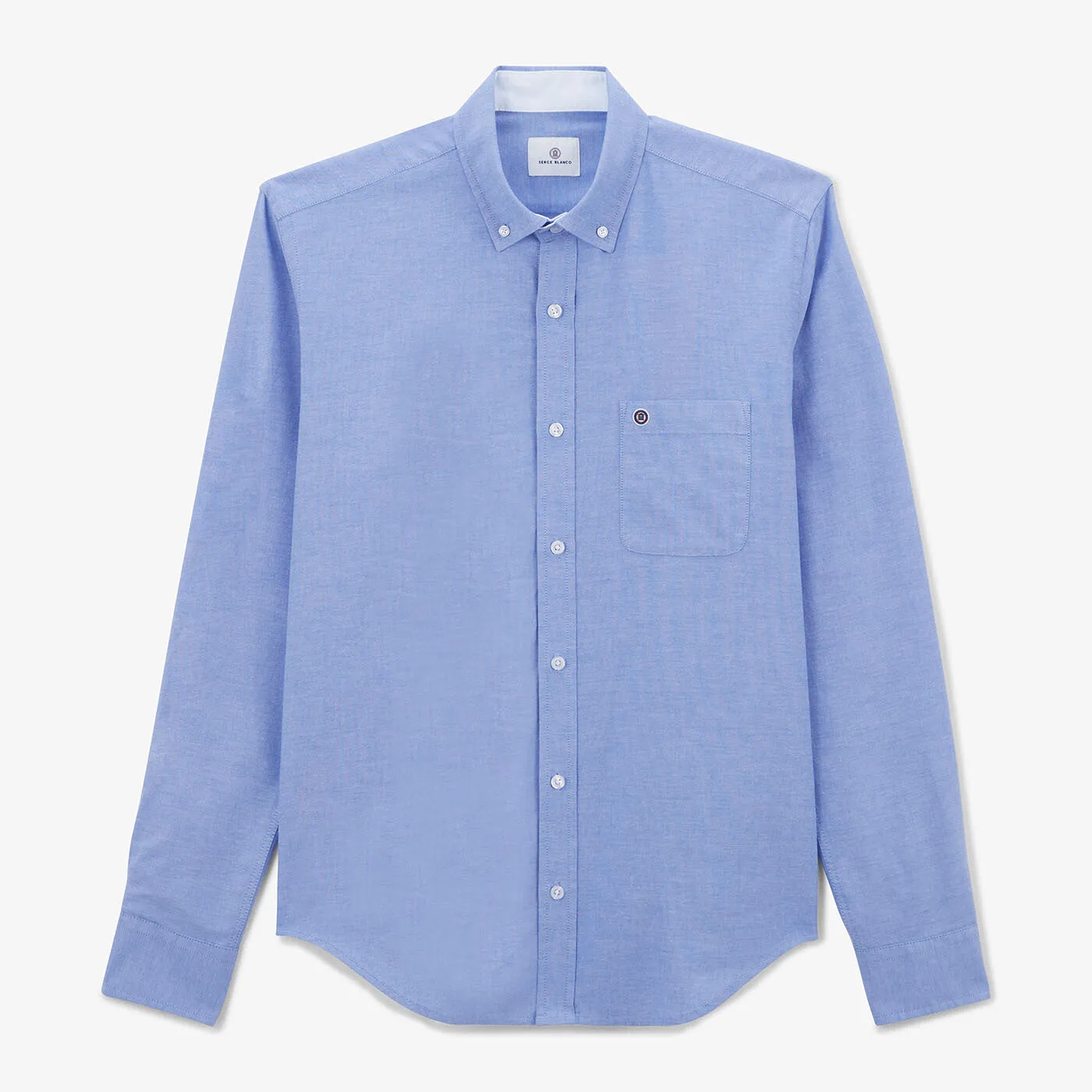 Chemise regular Oxford ciel avec ganse SERGE BLANCO