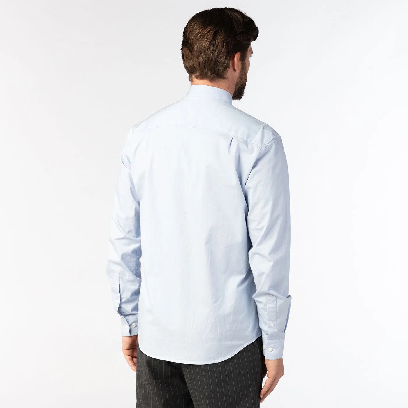 Chemise unie manches longues bleu azur