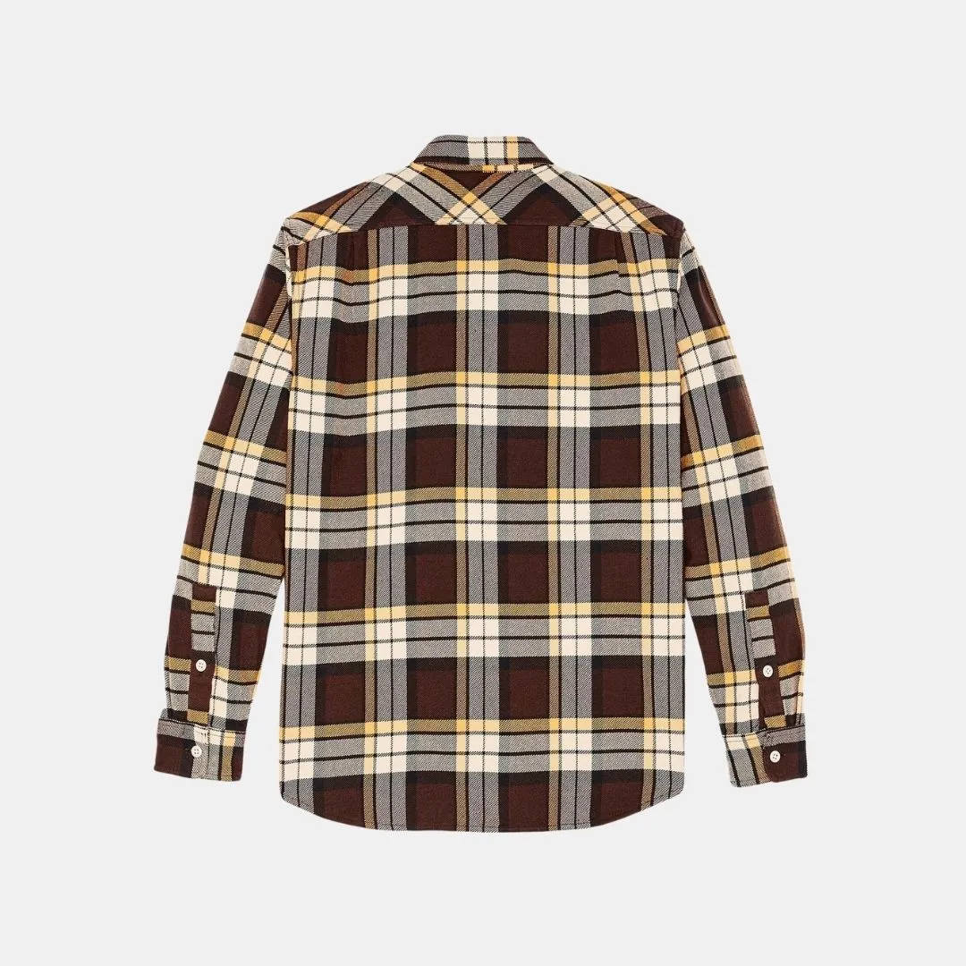 Filson Vintage Flannel Work Shirt Brown Yellow Multi