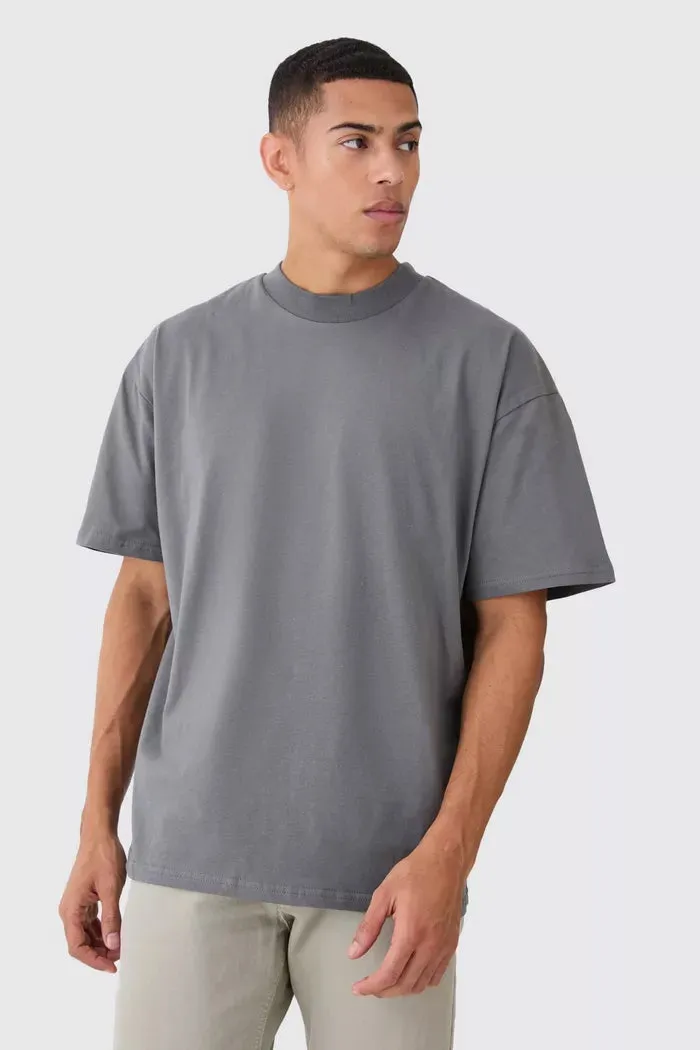 Heavyweight Oversize Solid T-Shirt Charcoal Grey