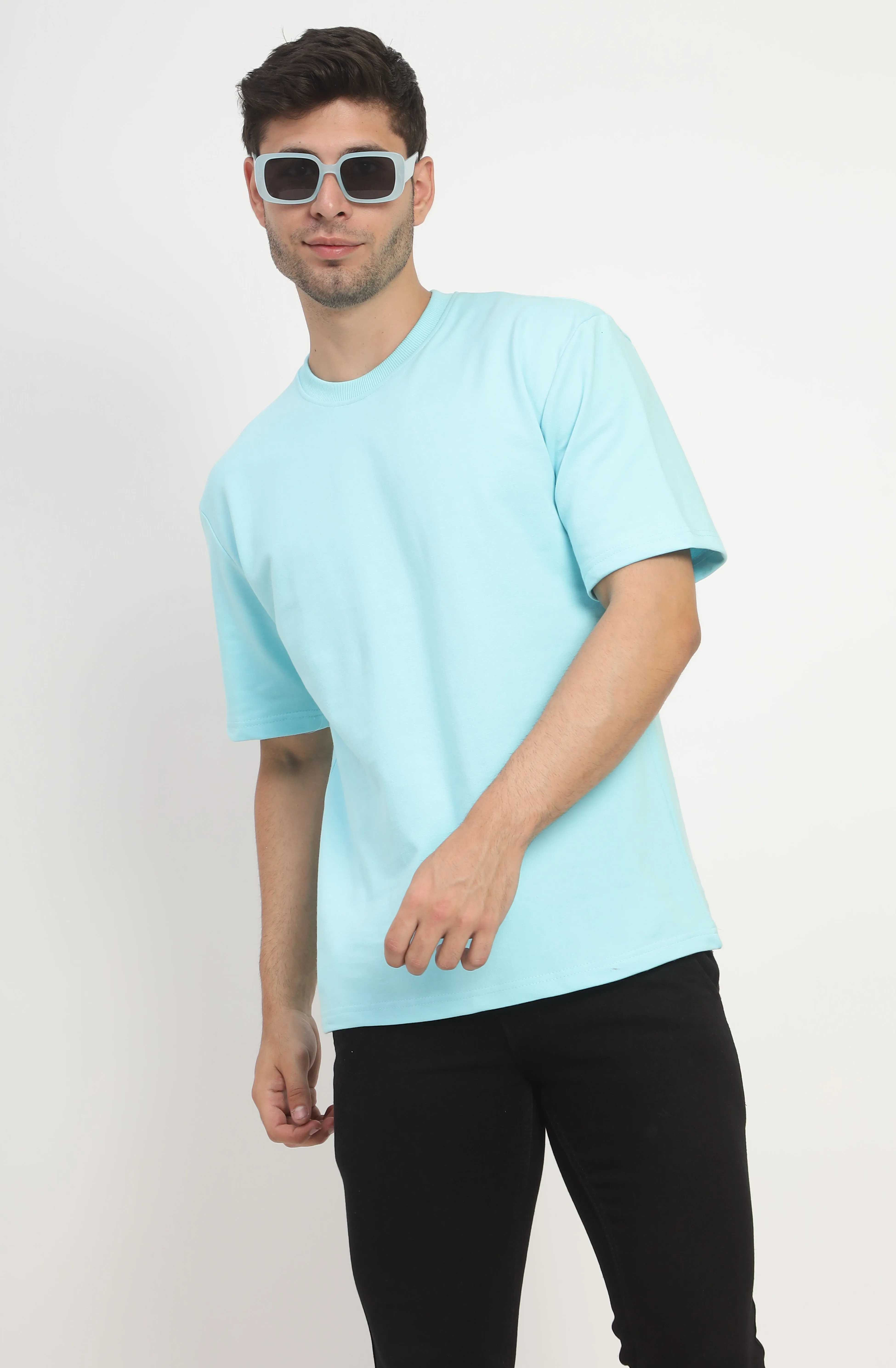 Heavyweight Oversize Solid T-Shirt Ocean Blue