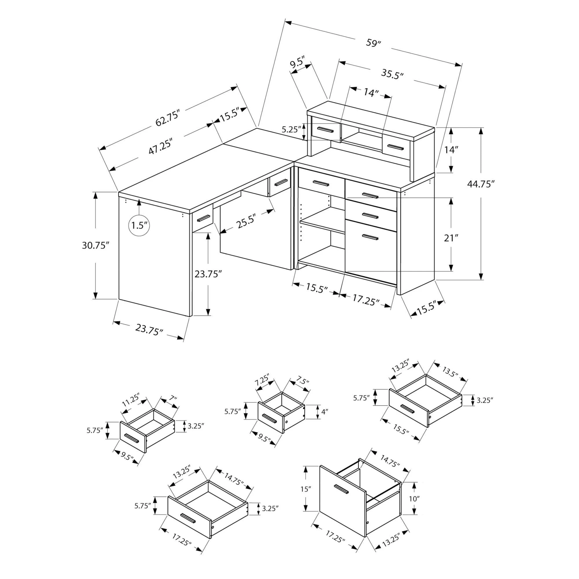 Monarch Bureaux Bureaux en coin I 7428