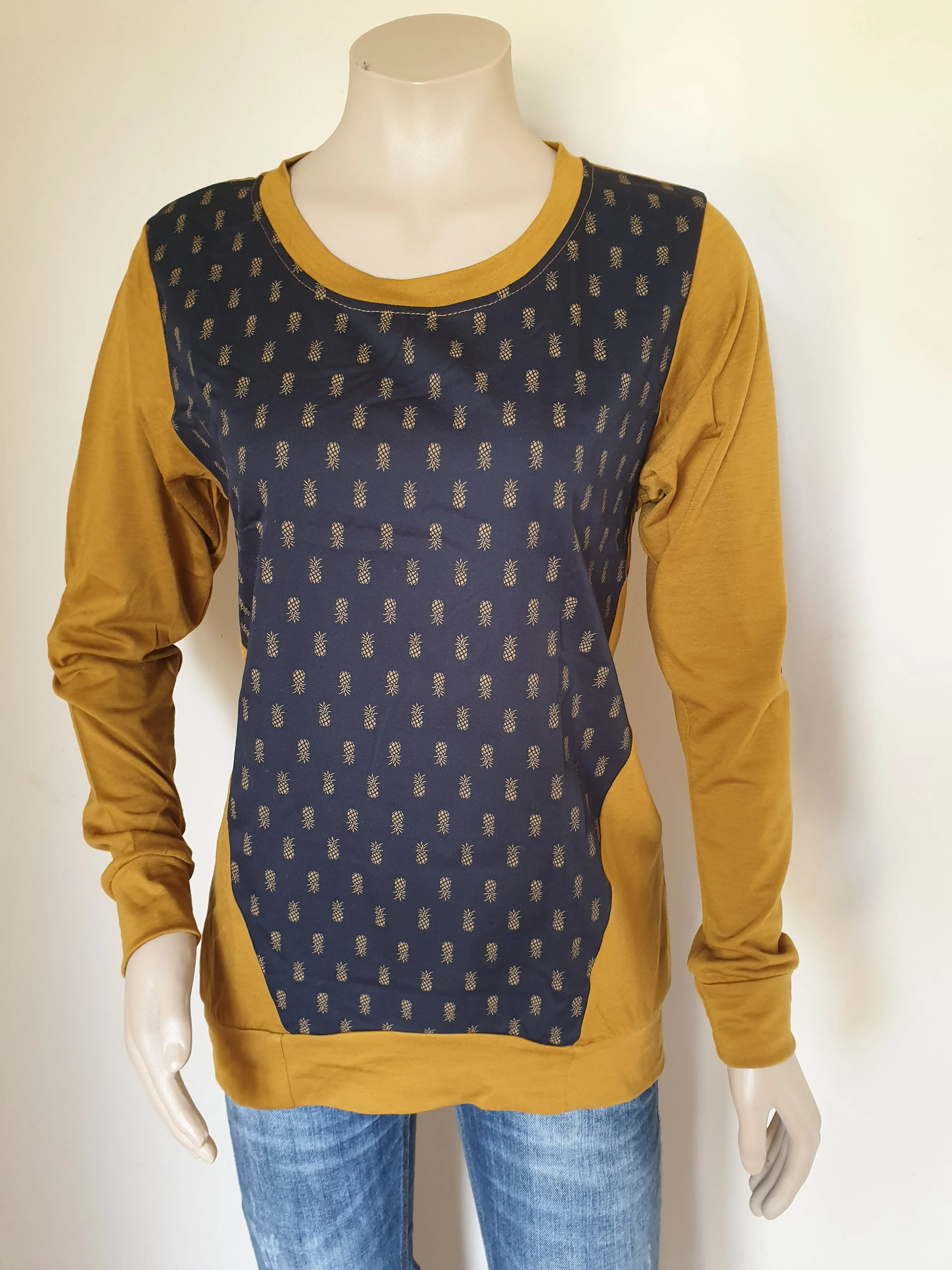 Mustard Merino Pineapple Jumper