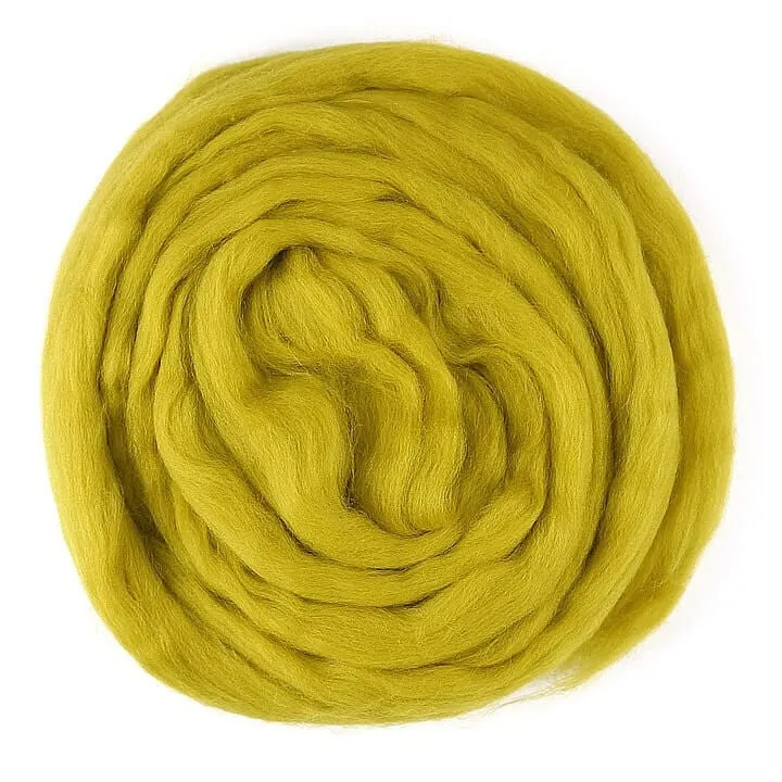 Mustard - Merino Wool Top Roving - 50 gram (1.75 oz) Ball - Color 603