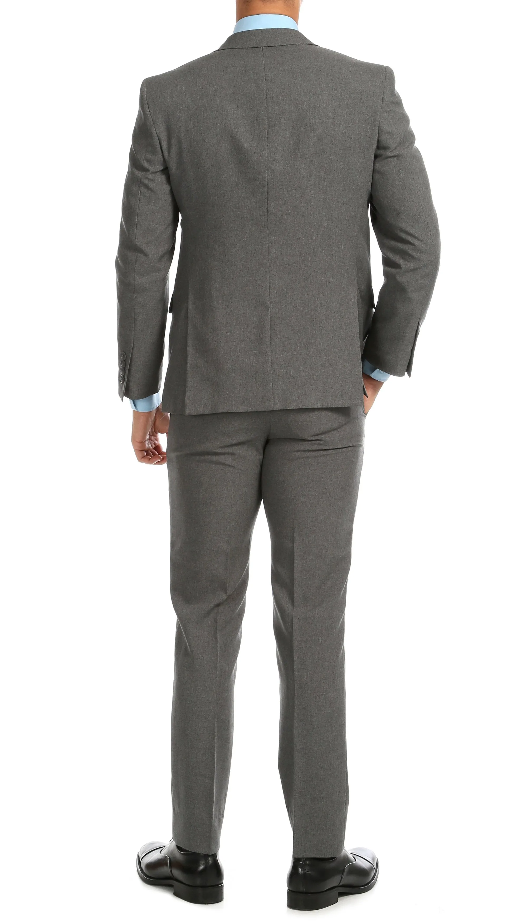 PL1969 Mens Heather Grey Slim Fit 2pc Suit