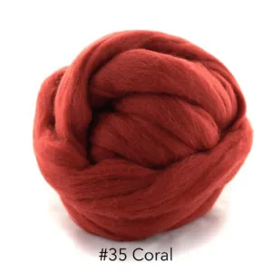 Polish Merino Wool Top - Coral