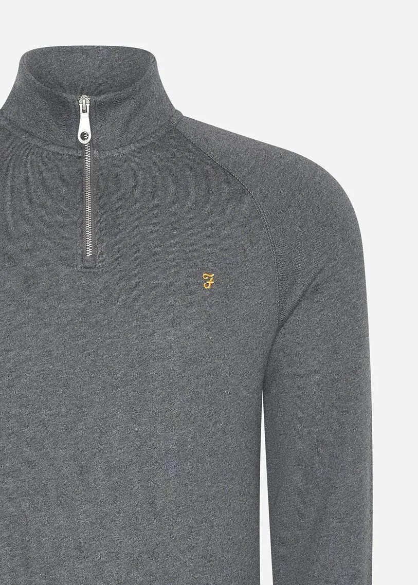 Sweatshirt jim 1/4 zip - farah grey marl