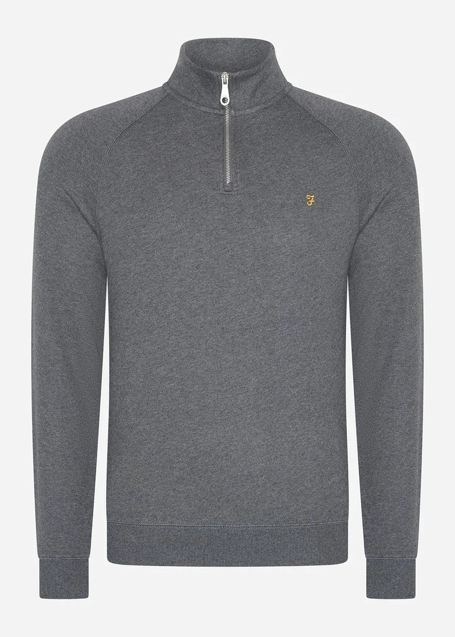 Sweatshirt jim 1/4 zip - farah grey marl