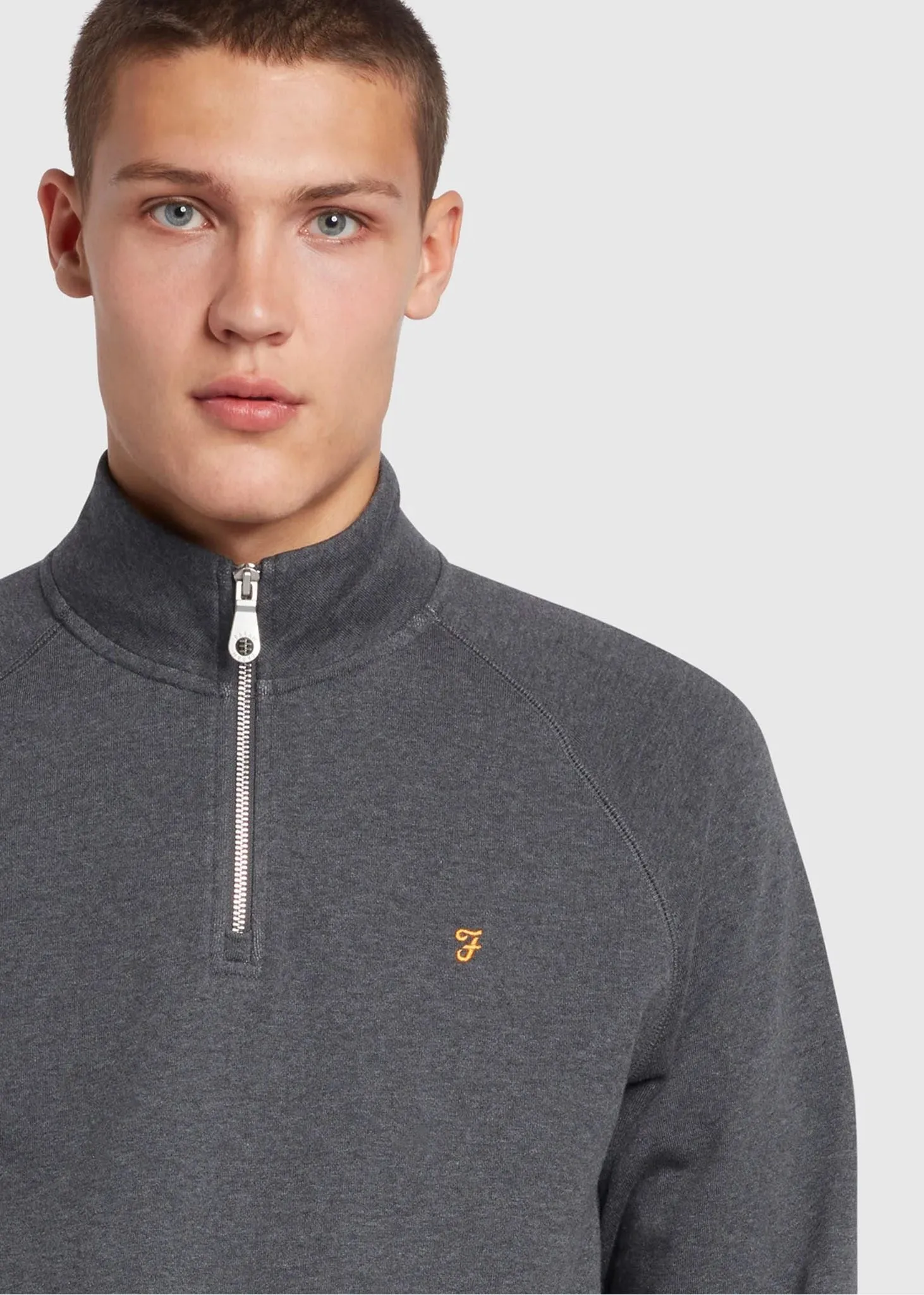 Sweatshirt jim 1/4 zip - farah grey marl