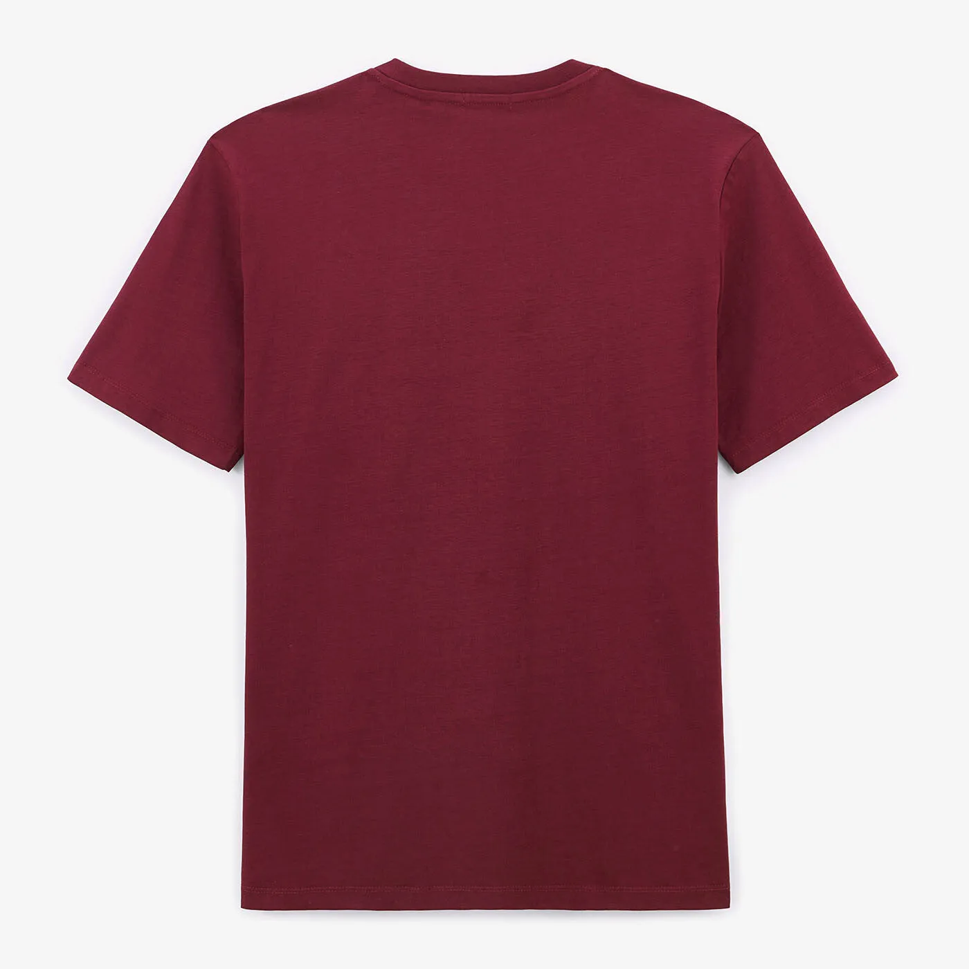 T-shirt col rond rouge bordeaux en jersey de coton