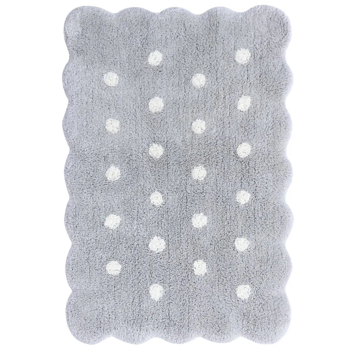 Tapis Lavable Mini Biscuit Gris Perle 70 X 100 Cm