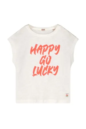 Teen Collab Luna Essential Top Happy White