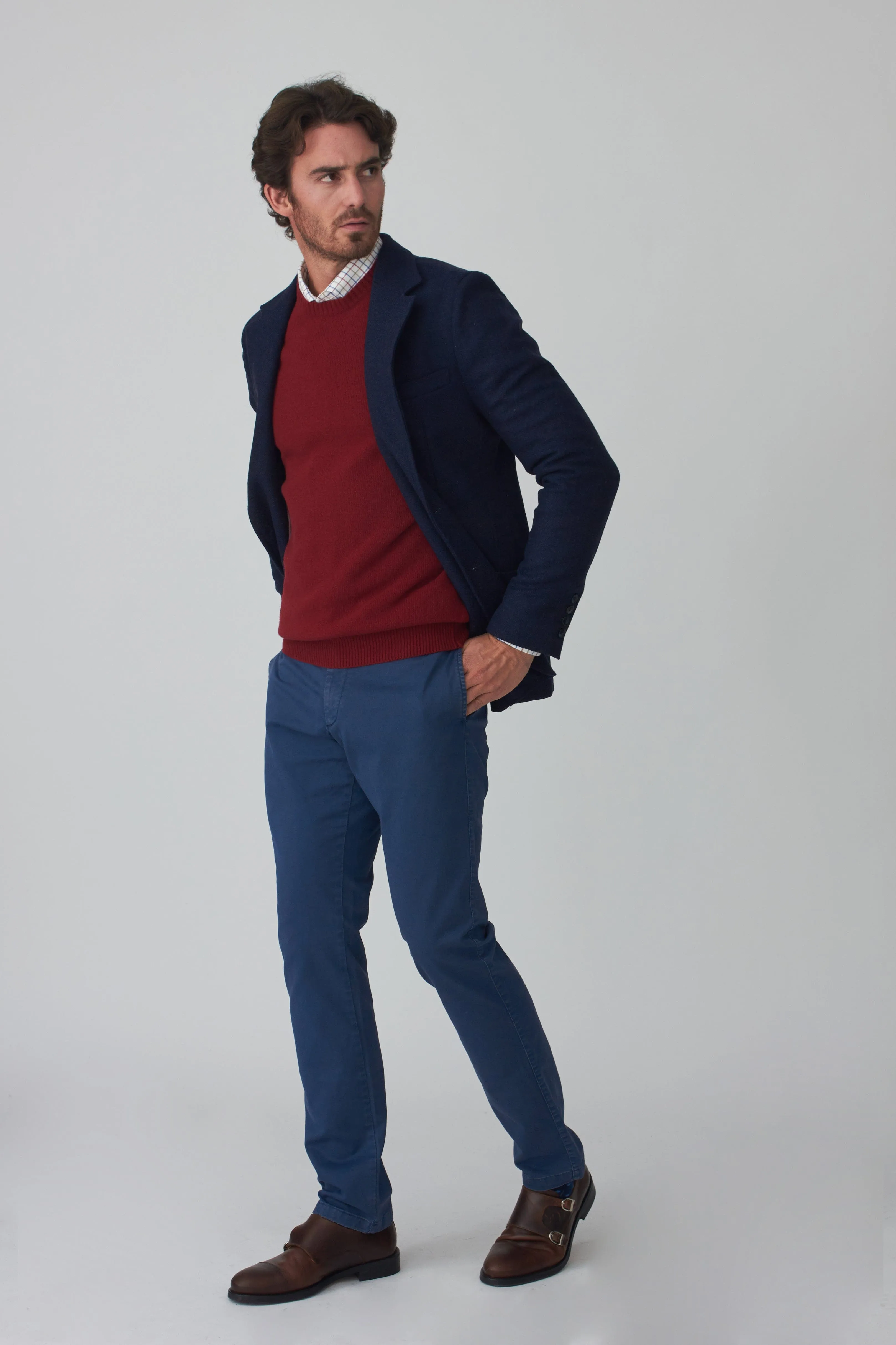 The Premium Wool Blazer Espiga Azul Guetaria