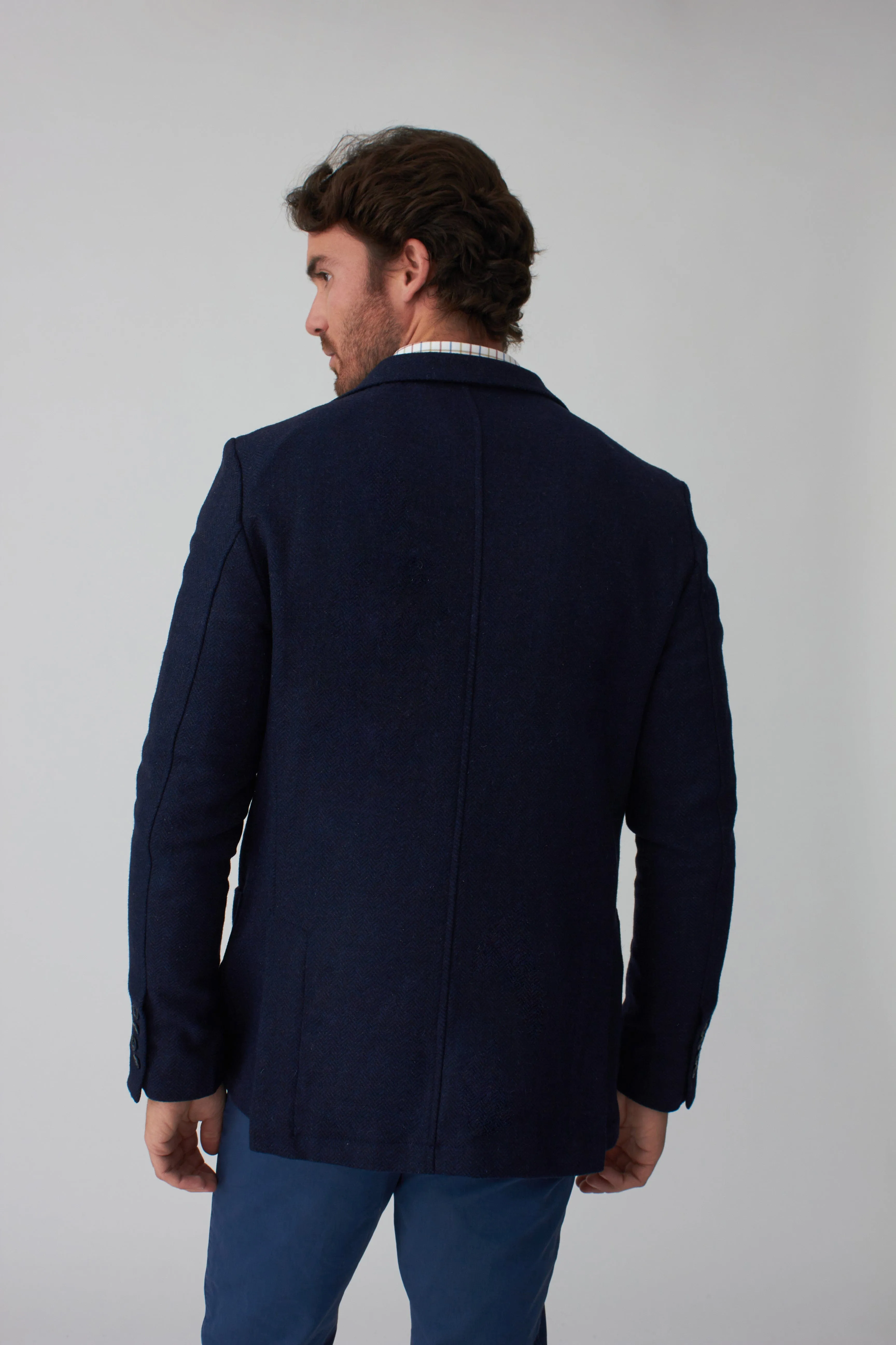 The Premium Wool Blazer Espiga Azul Guetaria