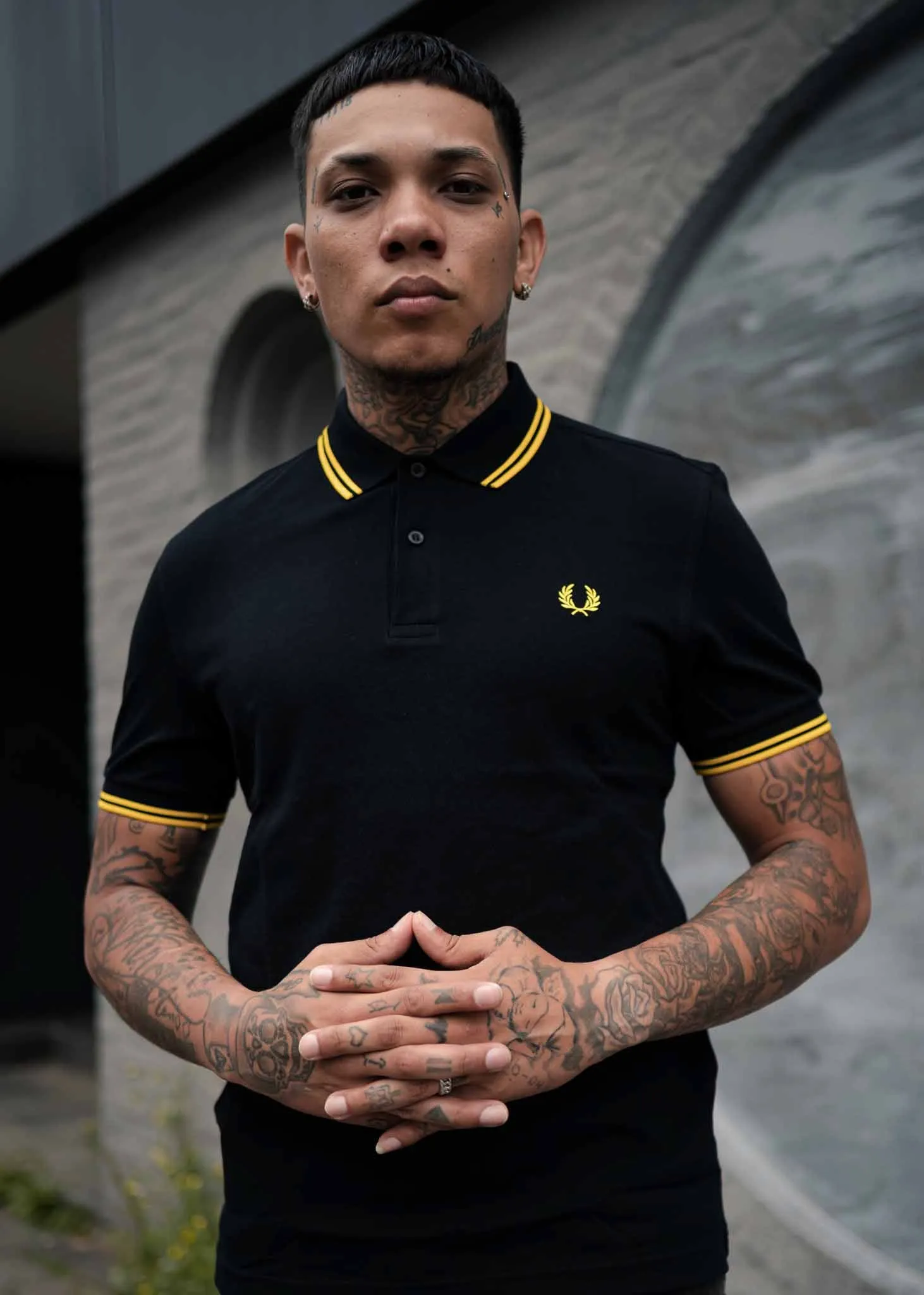 Twin tipped aw polo - black / new yellow