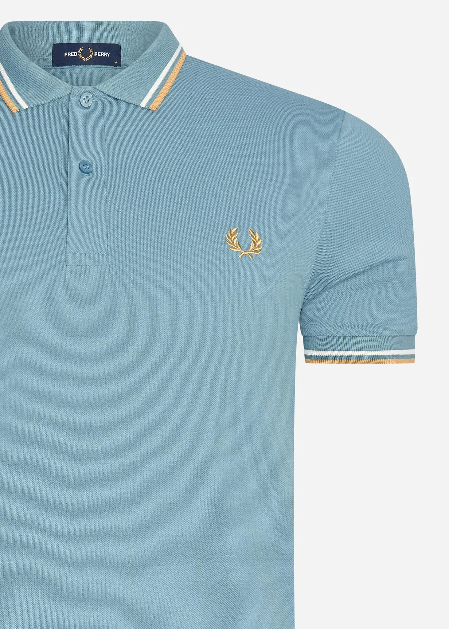 Twin tipped fred perry shirt - ash blue ecru gold