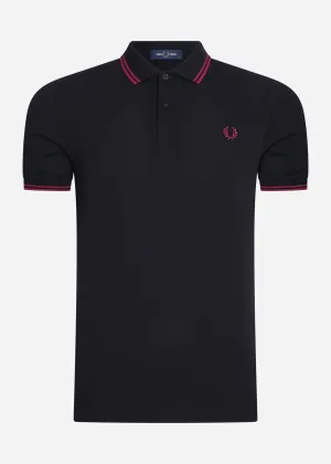 Twin tipped fred perry shirt - black tawny port