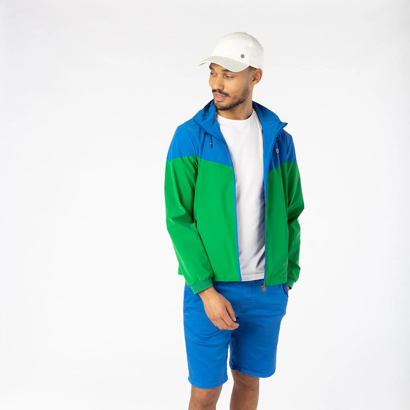 Veste coupe-vent bicolore vert Gazon PLAY